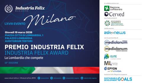 Premiazione Naturalis Industria Felix 2026 tra le migliori aziende lombarde